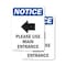 Signmission Please Use Main Entrance Sign, Vinyl Decal, 5in W x 7in L, 2PK OS-2PACK-NS-D-57-V-17621 - alternate 1